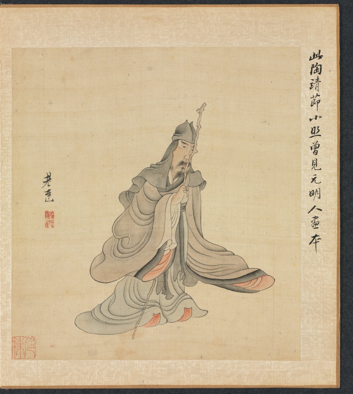 Malerier efter antikke mestre: Portræt af Tao Yuanming, 1598-1652. af Chen Hongshou