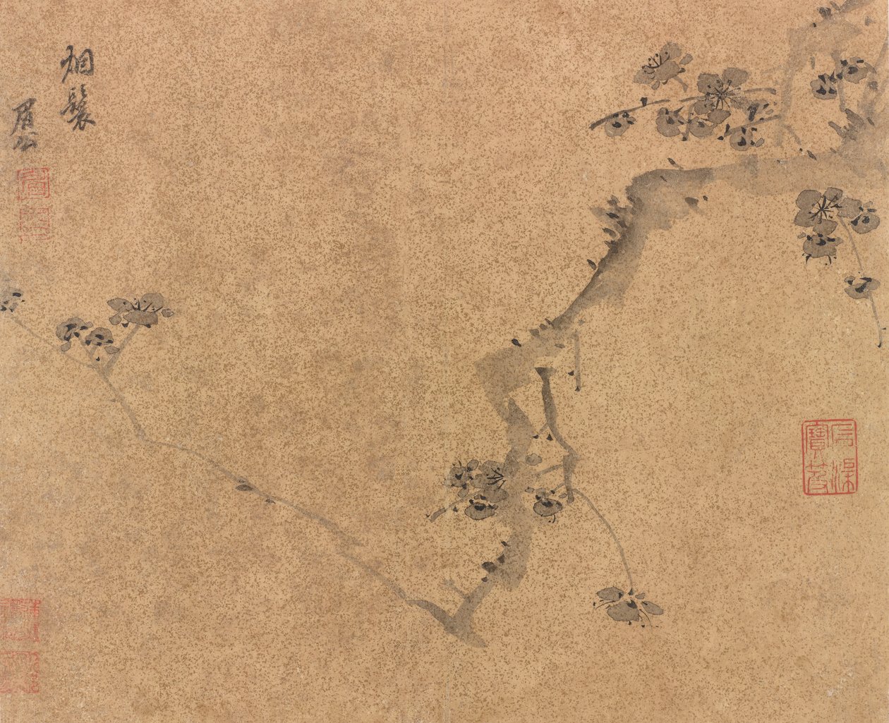 A Plum Branch, Ming-dynastiet, ca.1580-1639. af Chen Jiru