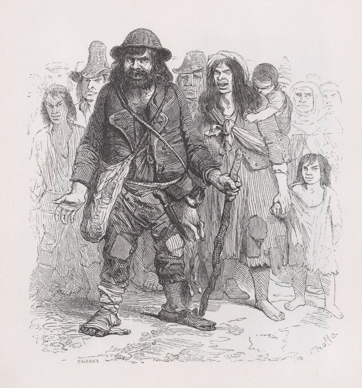 Sigøjnerne fra The Complete Works of Béranger, 1836. af Cherrier