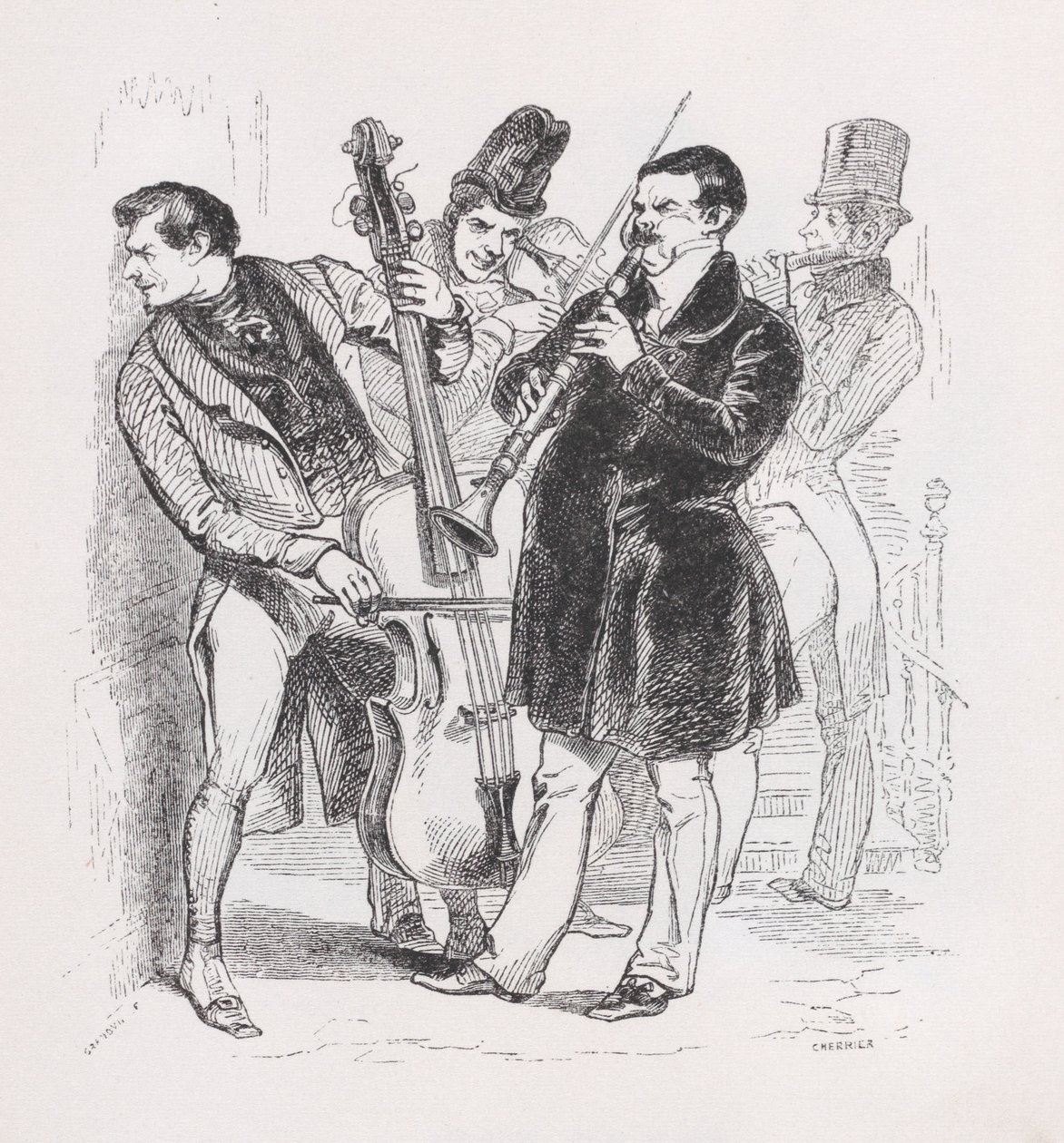 Bryllupsnatten fra The Complete Works of Béranger, 1836. af Cherrier