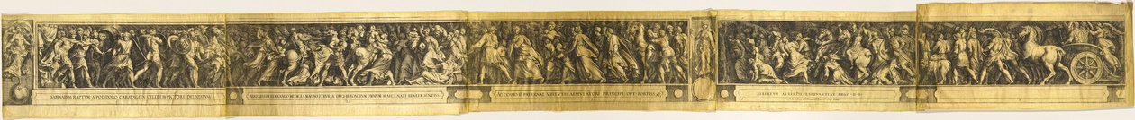 De sabinske kvinders voldtægt og to kejseres triumf af Cherubino Alberti after Polidoro da Caravaggio