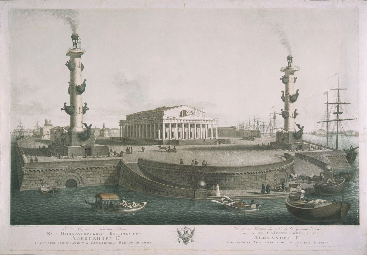 Udsigt til spyttet på Vasilyevsky Island, 1810