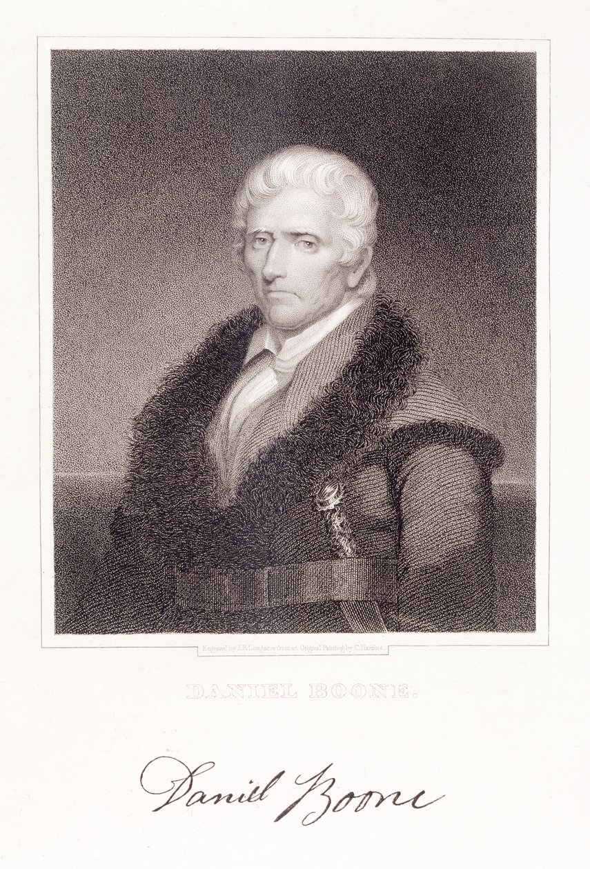 Daniel Boone (1736-1813) graveret af James Barton Longacre (1794-1869) af Chester Harding