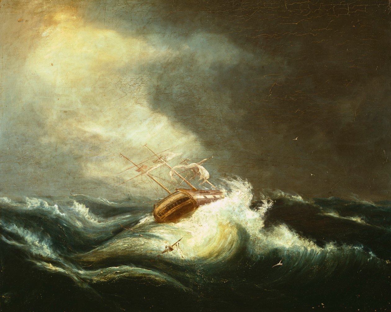 Skib i stormvejr af Chester Harding