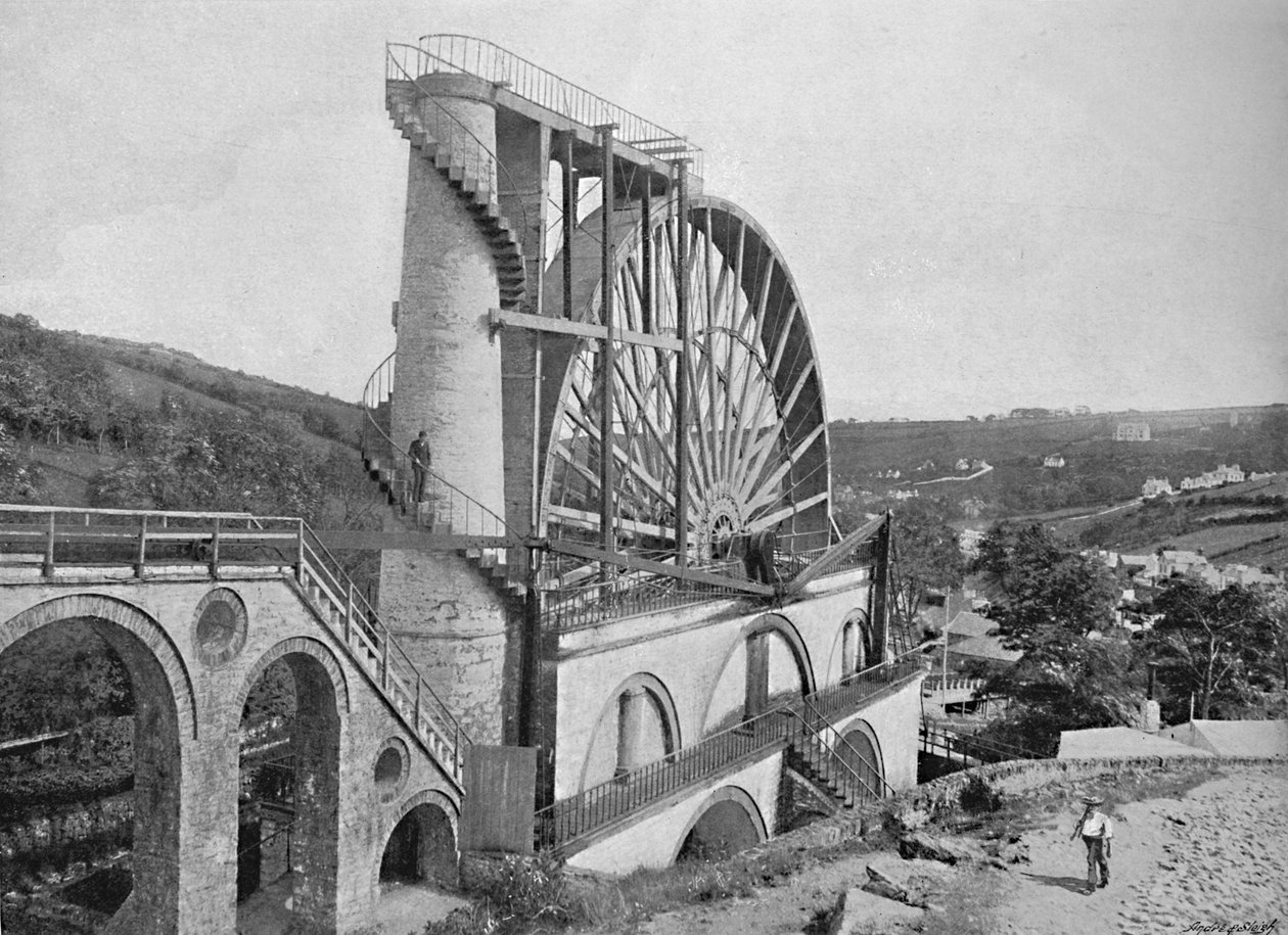 Laxey Wheel, Isle of Man, c1896 af Chester Vaughan