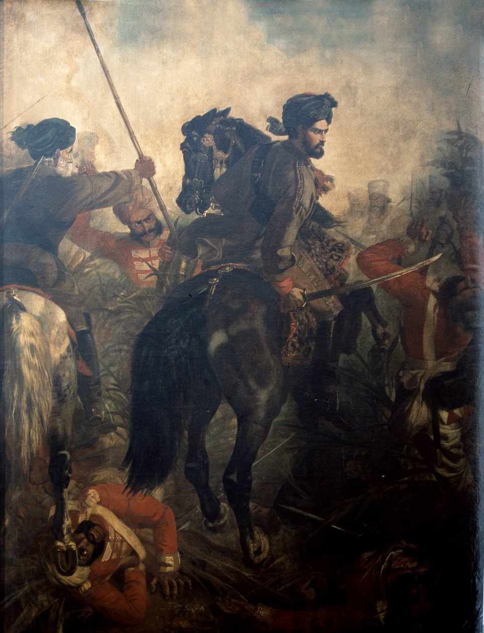 Kaptajn Dighton MacNaghten Probyn (1833-1924) i slaget ved Agra den 10. oktober 1857, ca.1860 af Chevalier Louis William Desanges