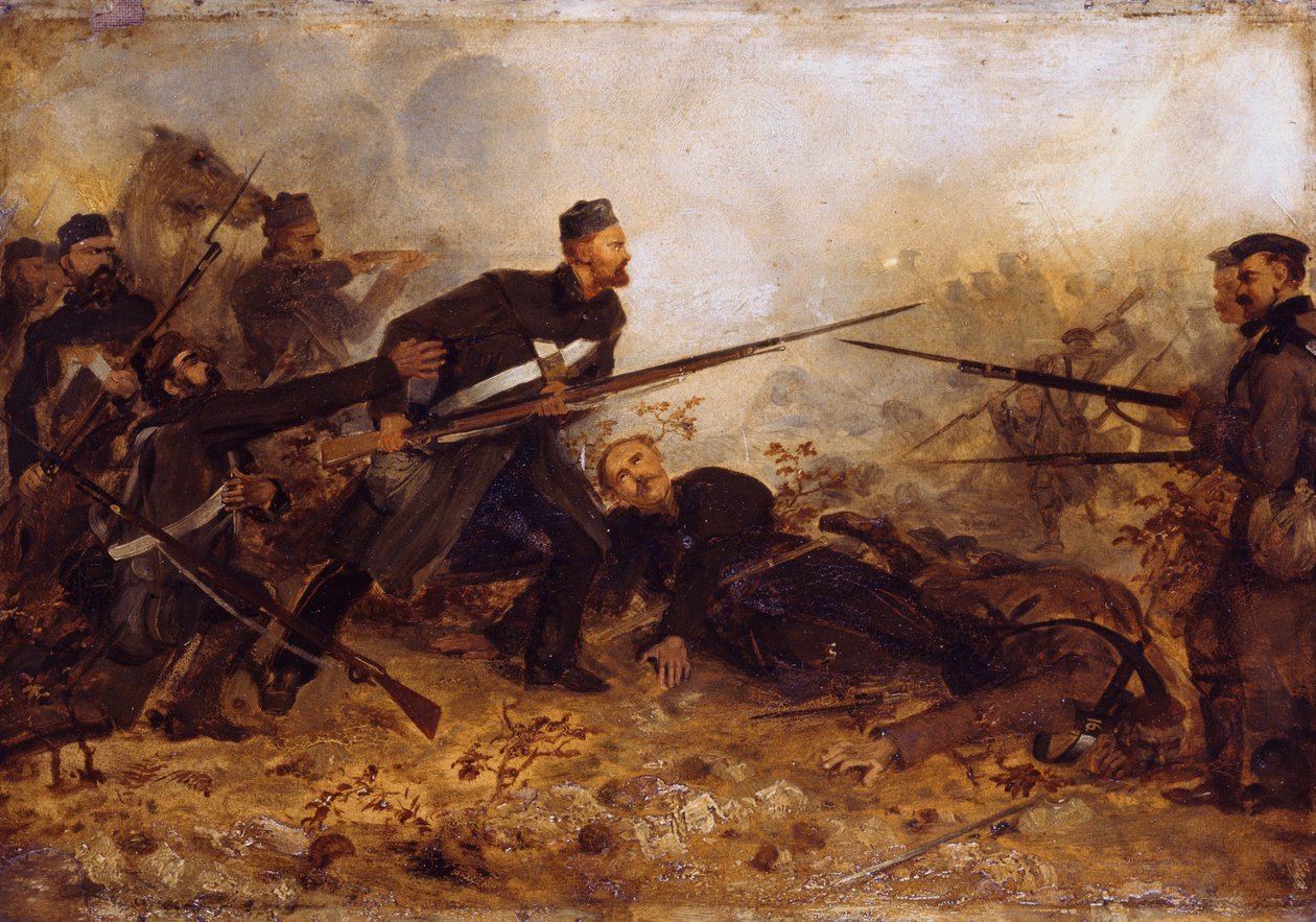 Menig John McDermond (1832-68) ved slaget ved Inkerman den 5. november 1854, ca. 1860 af Chevalier Louis William Desanges