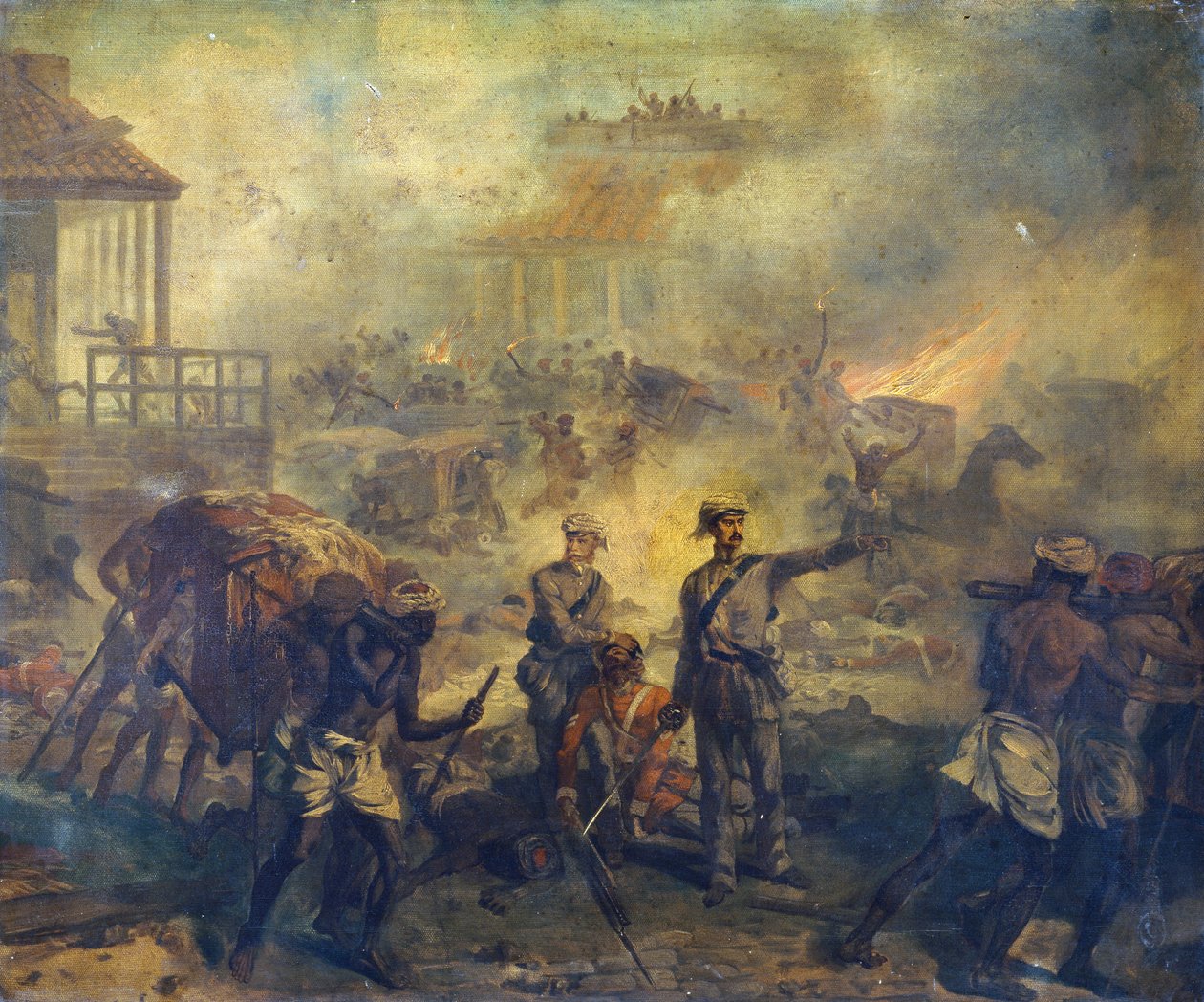 Kirurg Anthony Dickson Home VC (1826-1914) og assisterende kirurg William Bradshaw VC (1830-61) i Lucknow under det indiske mytteri i 1857, 1857 af Chevalier Louis William Desanges