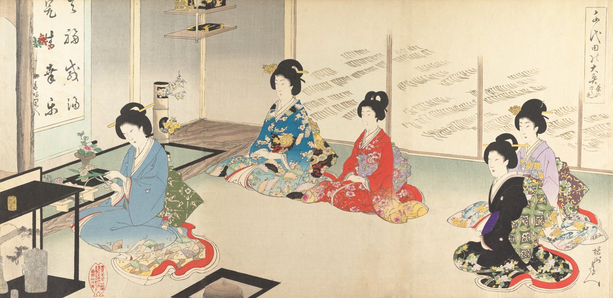 Chiyoda Inner Palace: No.20 Flower Arranging in Turn..., august 1895. af Chikanobu Yoshu