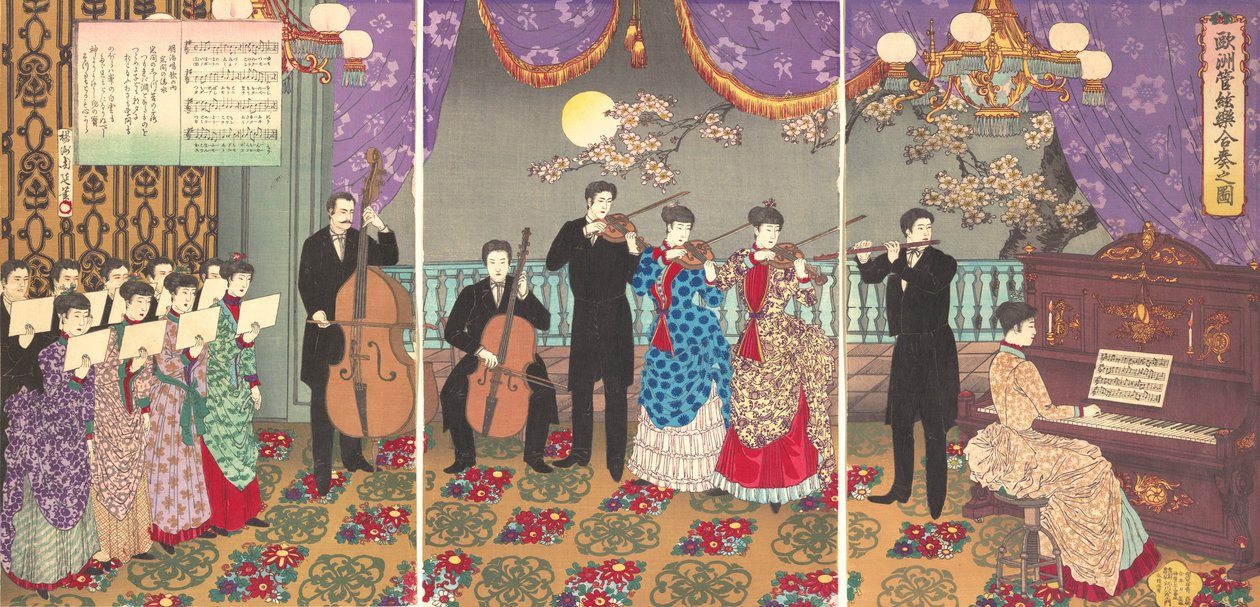 Conse RT f Europé Ignored c Ose Orchestra Gasso Diagram, 1889. , 1889. af Chikanobu Yoshu