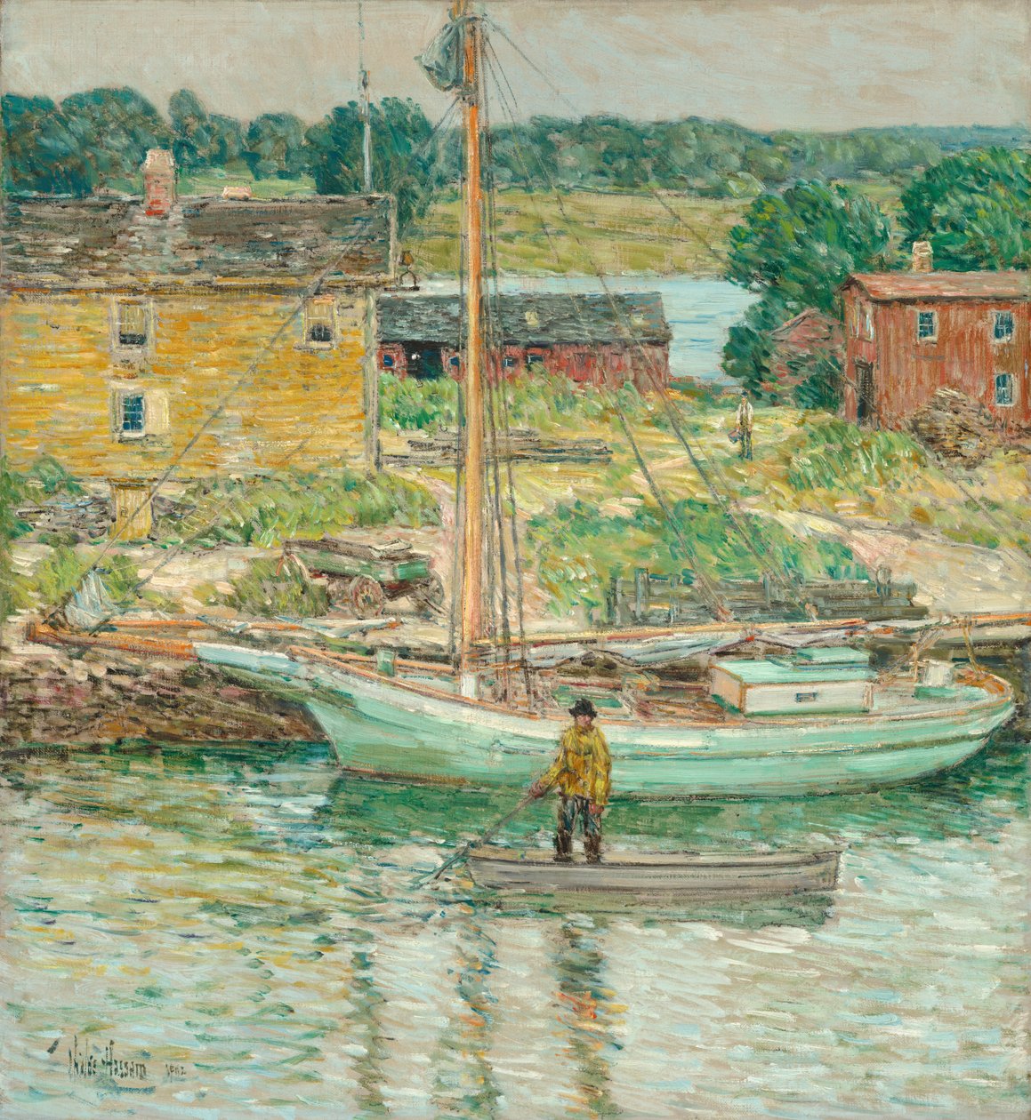 Oyster Sloop, Cos Cob af Childe Hassam