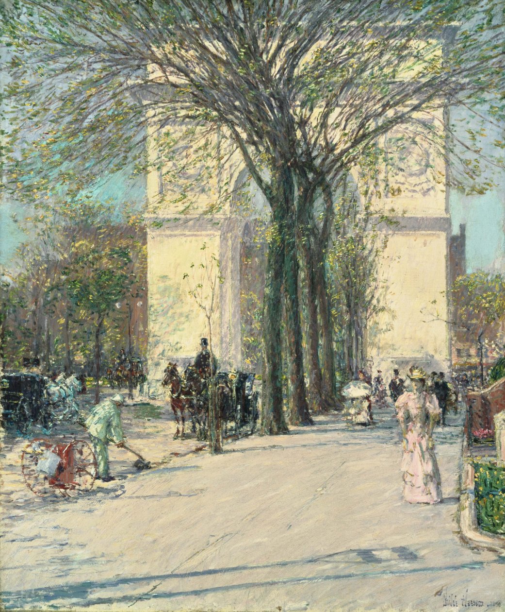 Washington Arch, forår af Childe Hassam