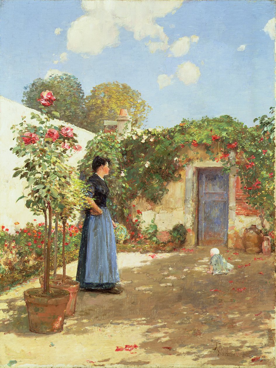 En solrig morgen, Villiers-le-Bel af Childe Frederick Hassam
