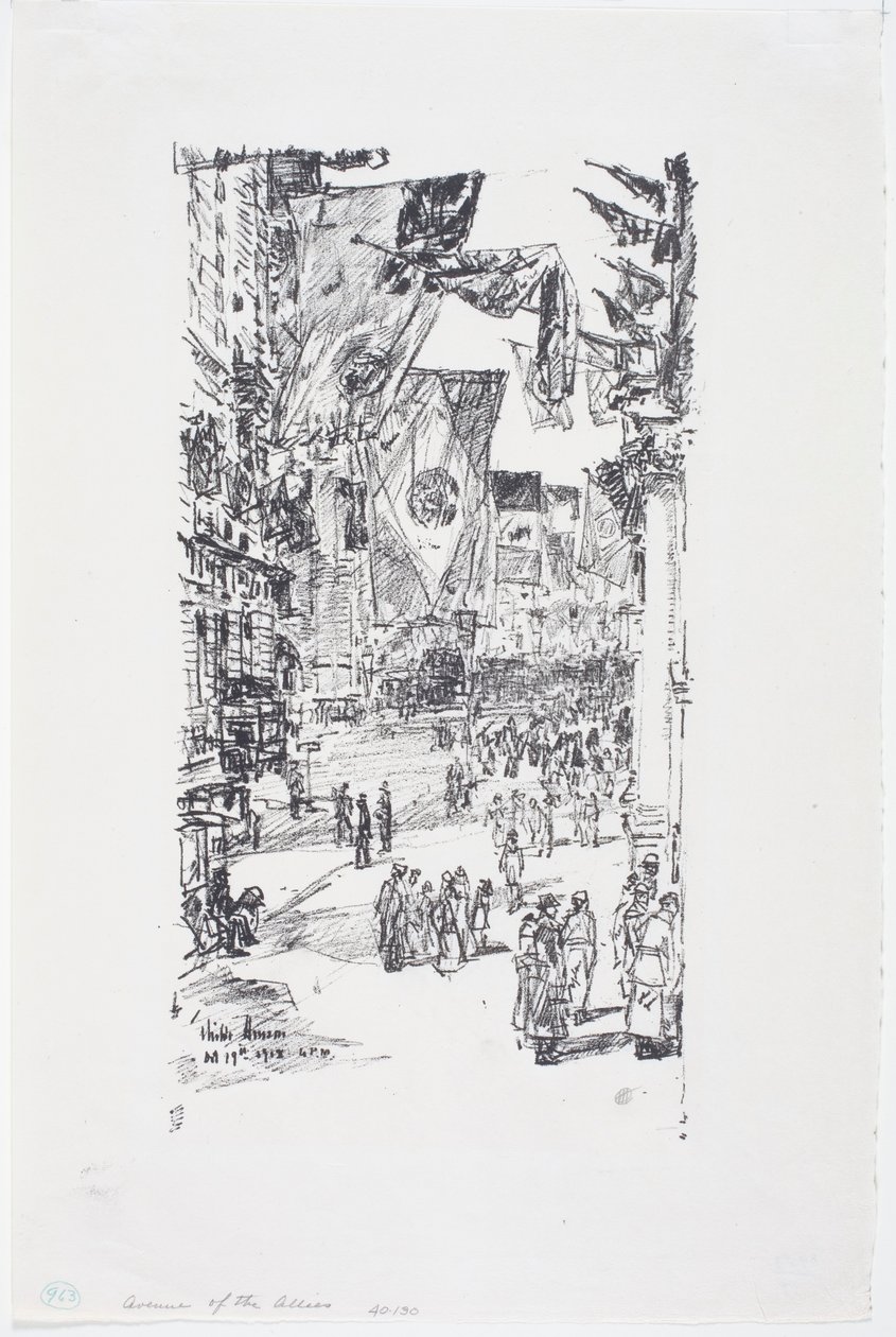 Avenue of the Allies, City Street (5th Ave) af Childe Frederick Hassam