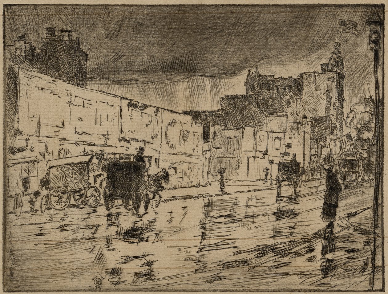 Billboards, New York af Childe Frederick Hassam