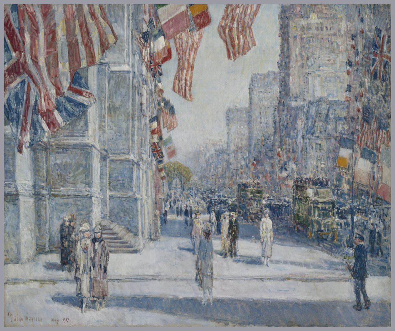 Tidlig morgen på Avenue i maj 1917 af Childe Frederick Hassam
