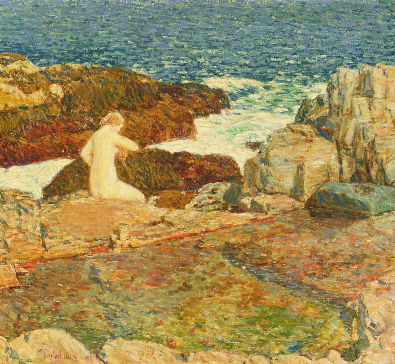 East Headland Pool af Childe Frederick Hassam