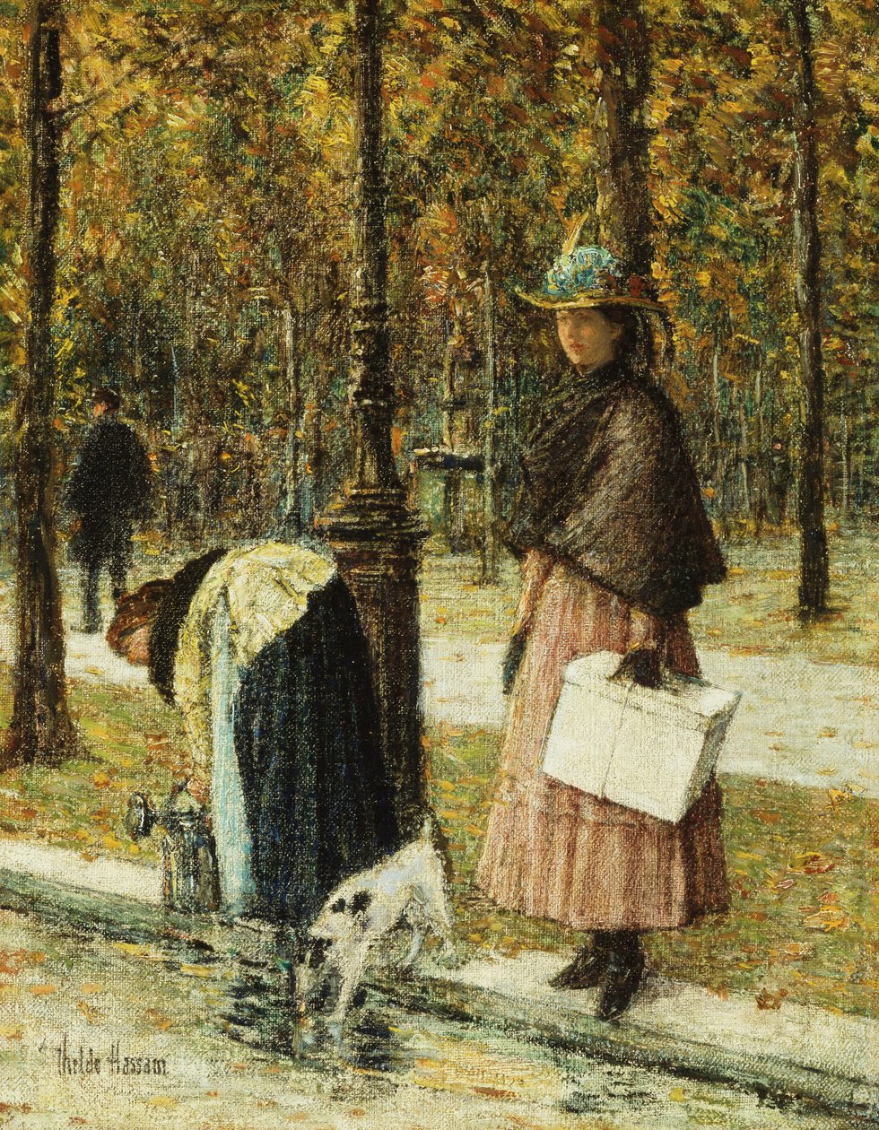 Aften, Champs-Elysees (nær Louvre) af Childe Frederick Hassam