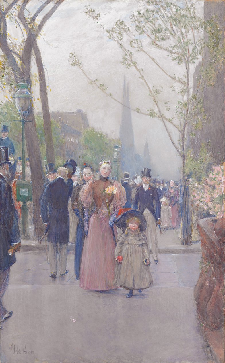 Fifth Avenue, ca. 1890 (akvarel på papir) af Childe Frederick Hassam