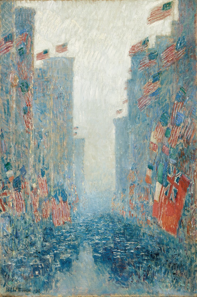 Flag, eftermiddag på alléen af Childe Frederick Hassam