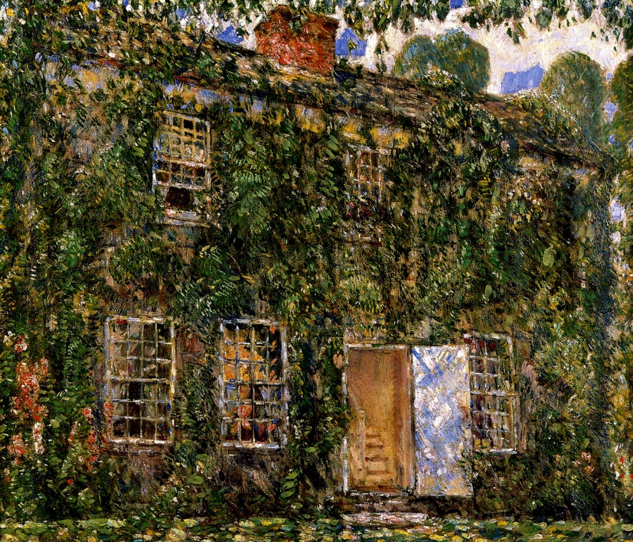 Home Cottage, East Hampton, ca. 1916 (olie på lærred) af Childe Frederick Hassam