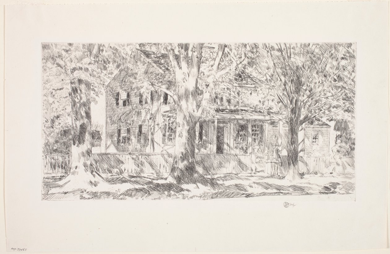 Hus på Main Street, East Hampton af Childe Frederick Hassam