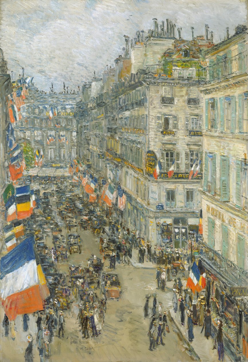 Fjortende juli, Rue Daunou af Childe Frederick Hassam