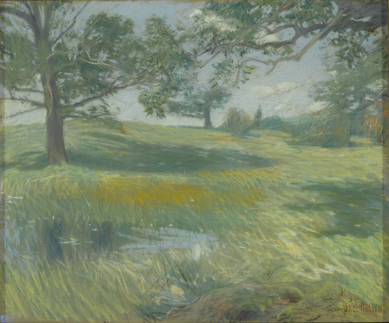 Meadows, ca. 1900-10 (pastel på lærred) af Childe Frederick Hassam