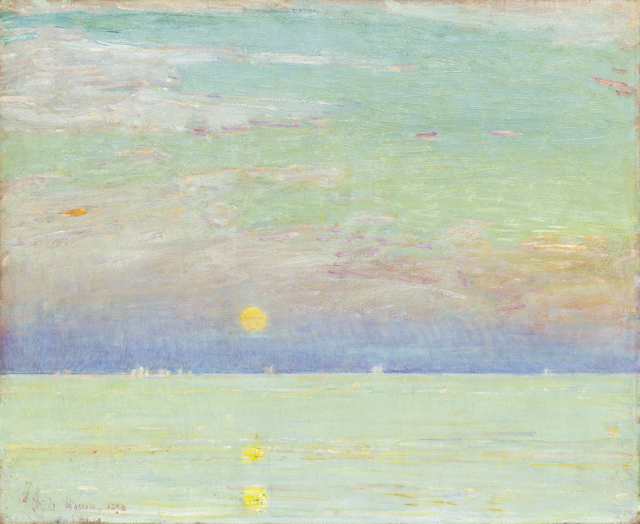 Måneopgang ved solnedgang, Cape Ann af Childe Frederick Hassam