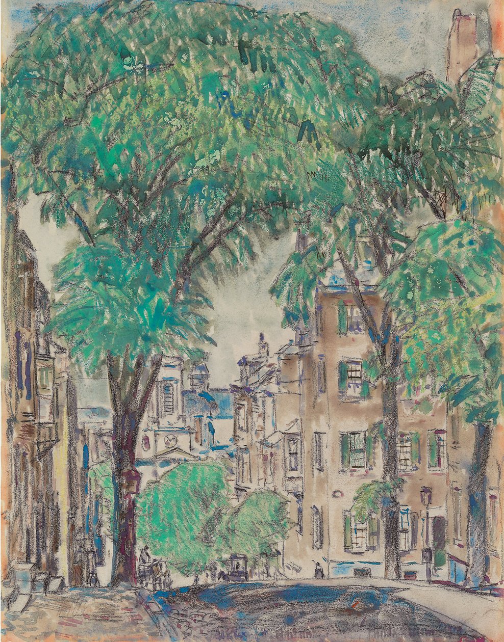 Mount Vernon Street, Boston af Childe Frederick Hassam