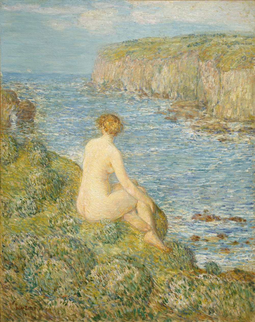 Nymfe og hav af Childe Frederick Hassam