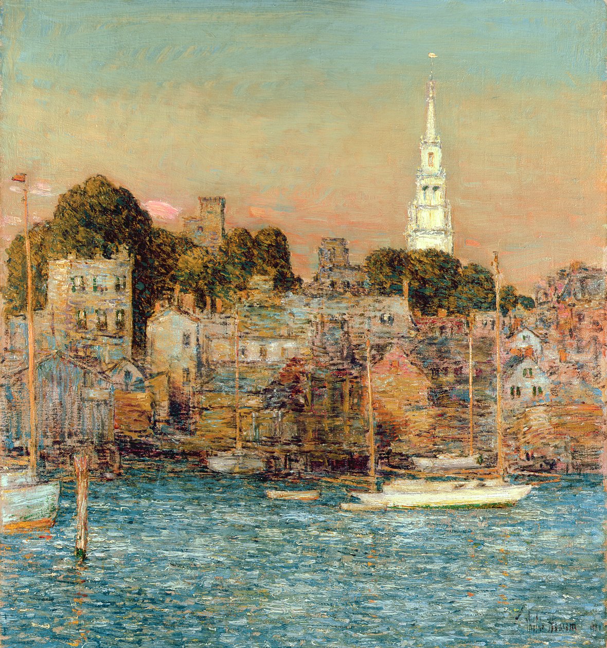 oktober Sundown, Newport af Childe Frederick Hassam