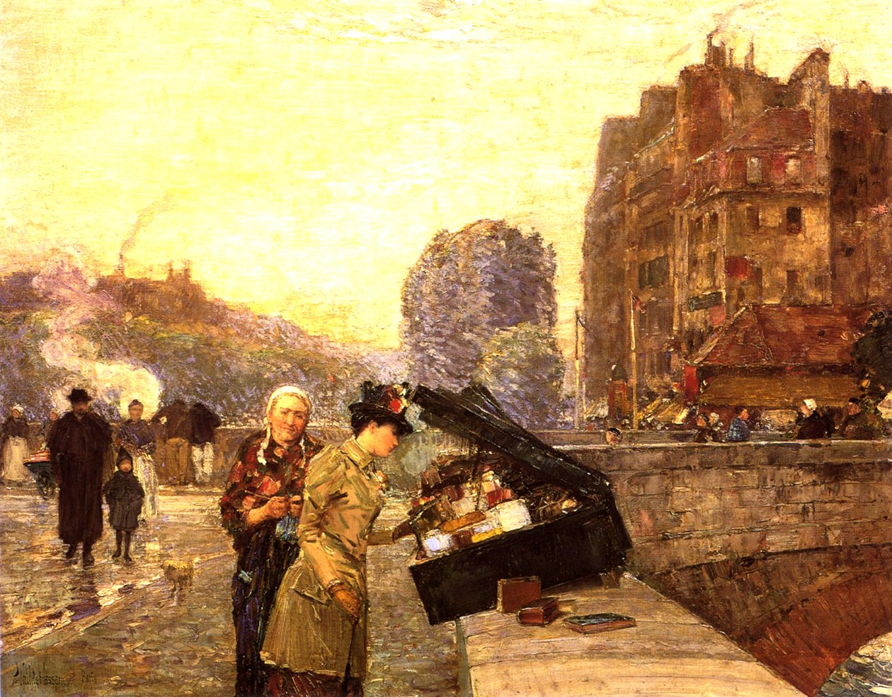 Paris, Quai St Michel, ca. 1888 (olie på lærred) af Childe Frederick Hassam
