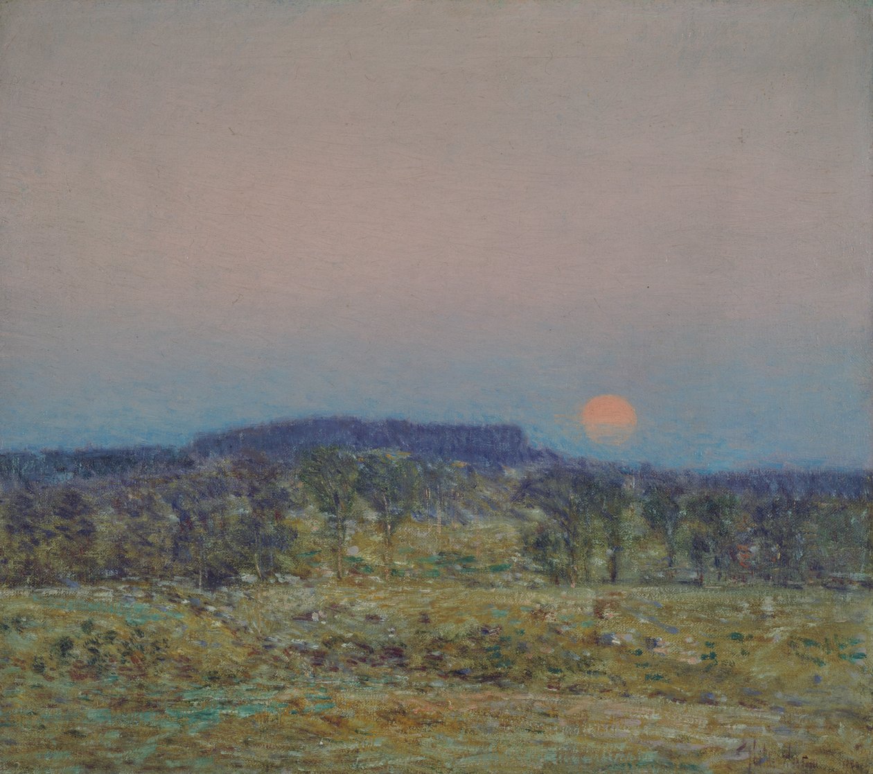 September Måneopgang af Childe Frederick Hassam