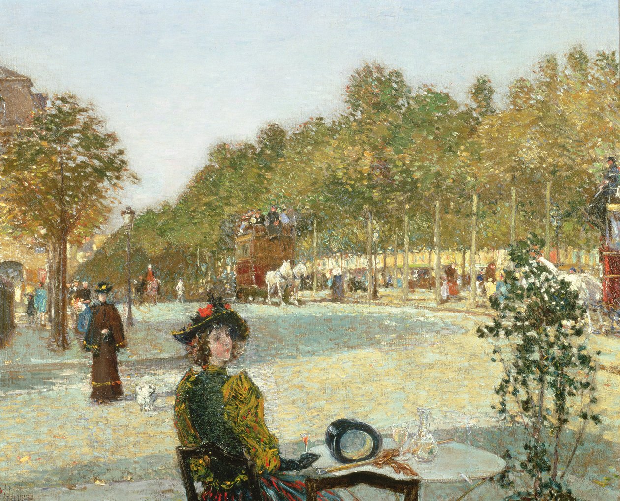 September Sunlight, Paris (olie på lærred) af Childe Frederick Hassam