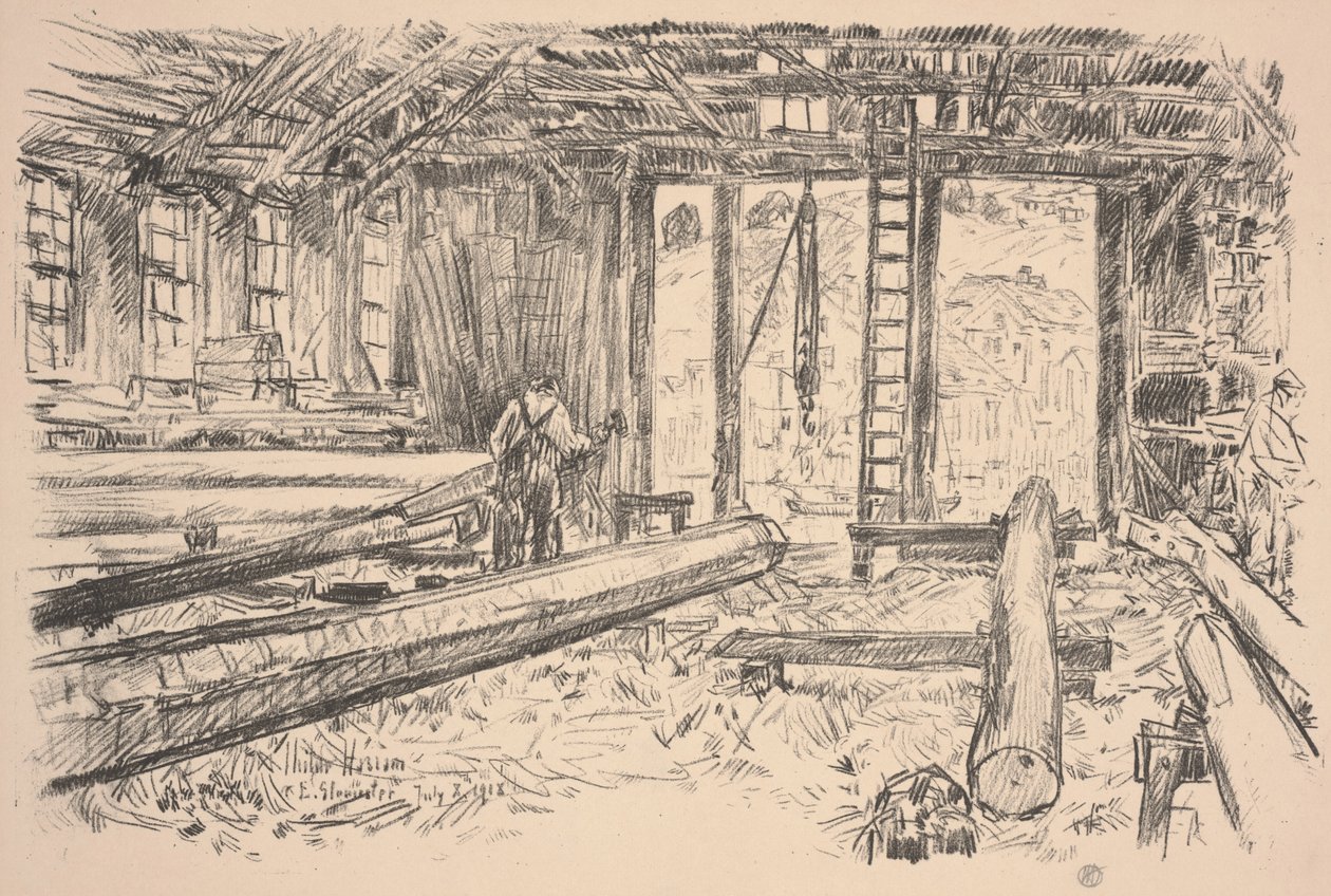 Spar Shop, Gloucester af Childe Frederick Hassam