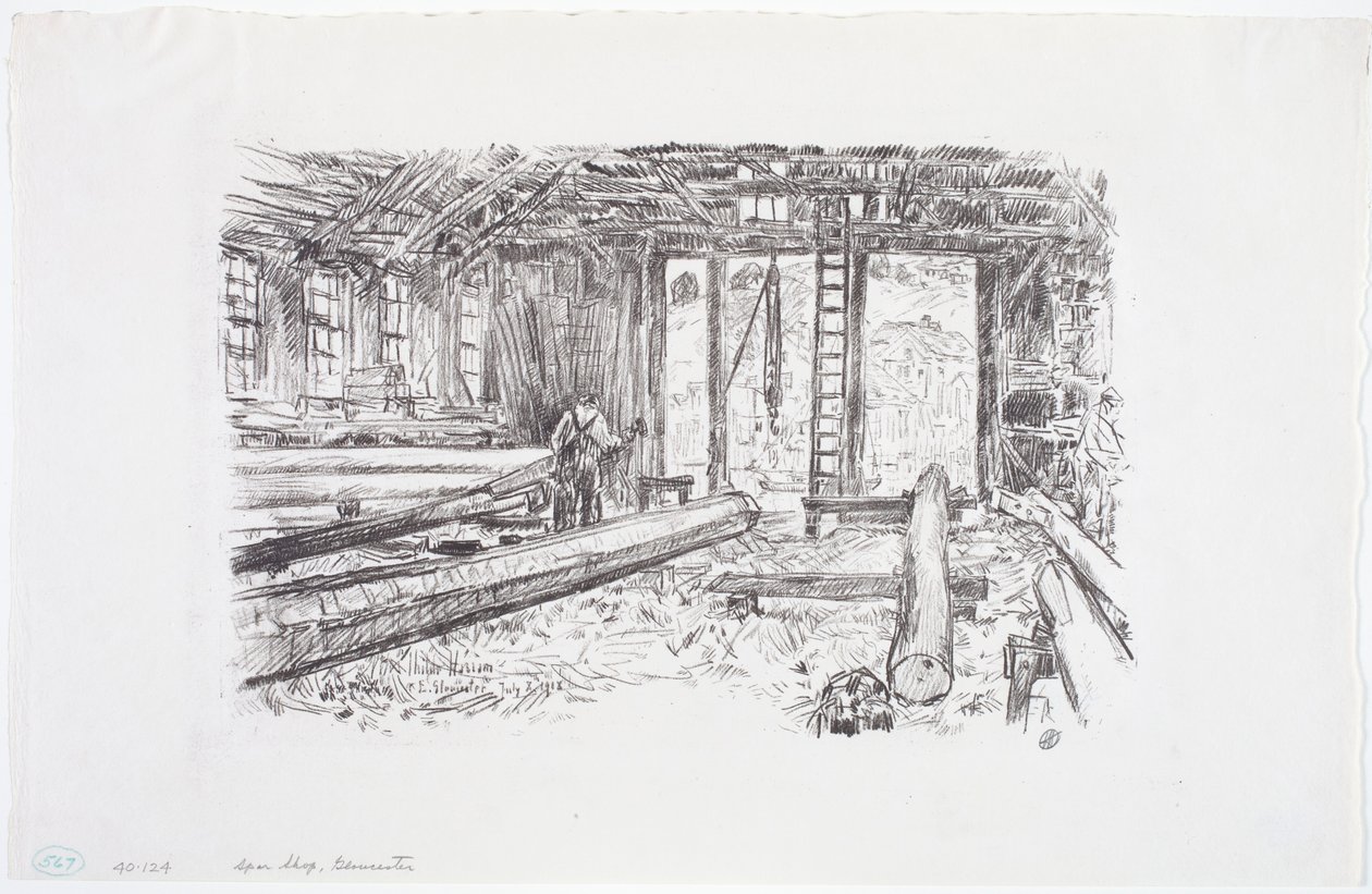 Spar Shop, Gloucester af Childe Frederick Hassam