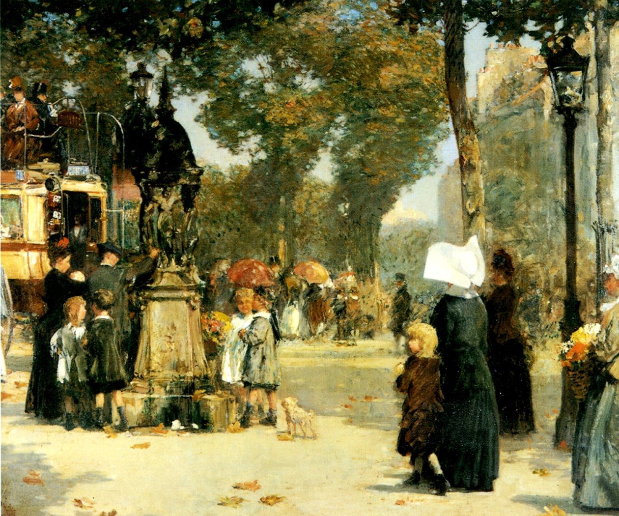 Gadescene, Paris af Childe Frederick Hassam