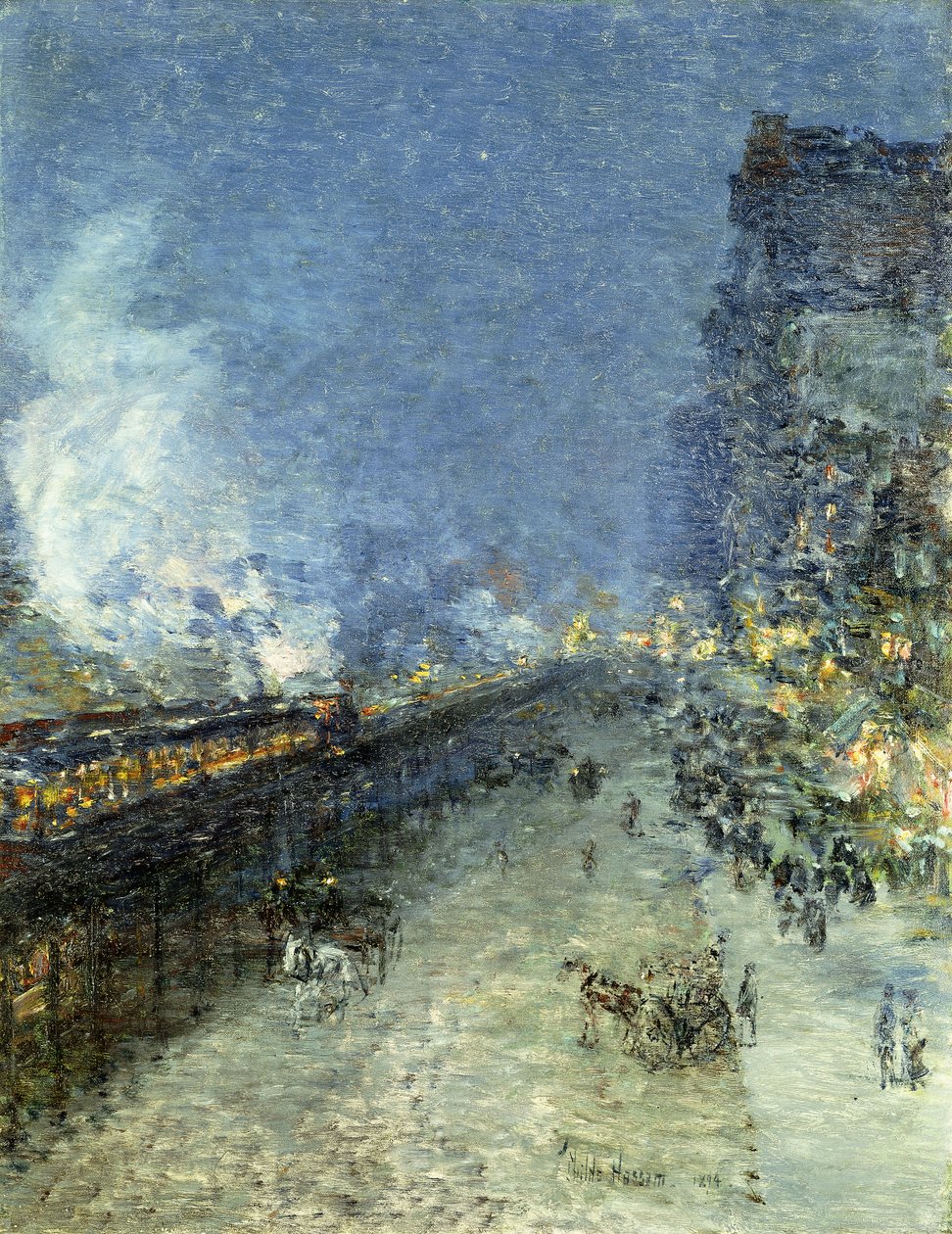 The El, New York af Childe Frederick Hassam
