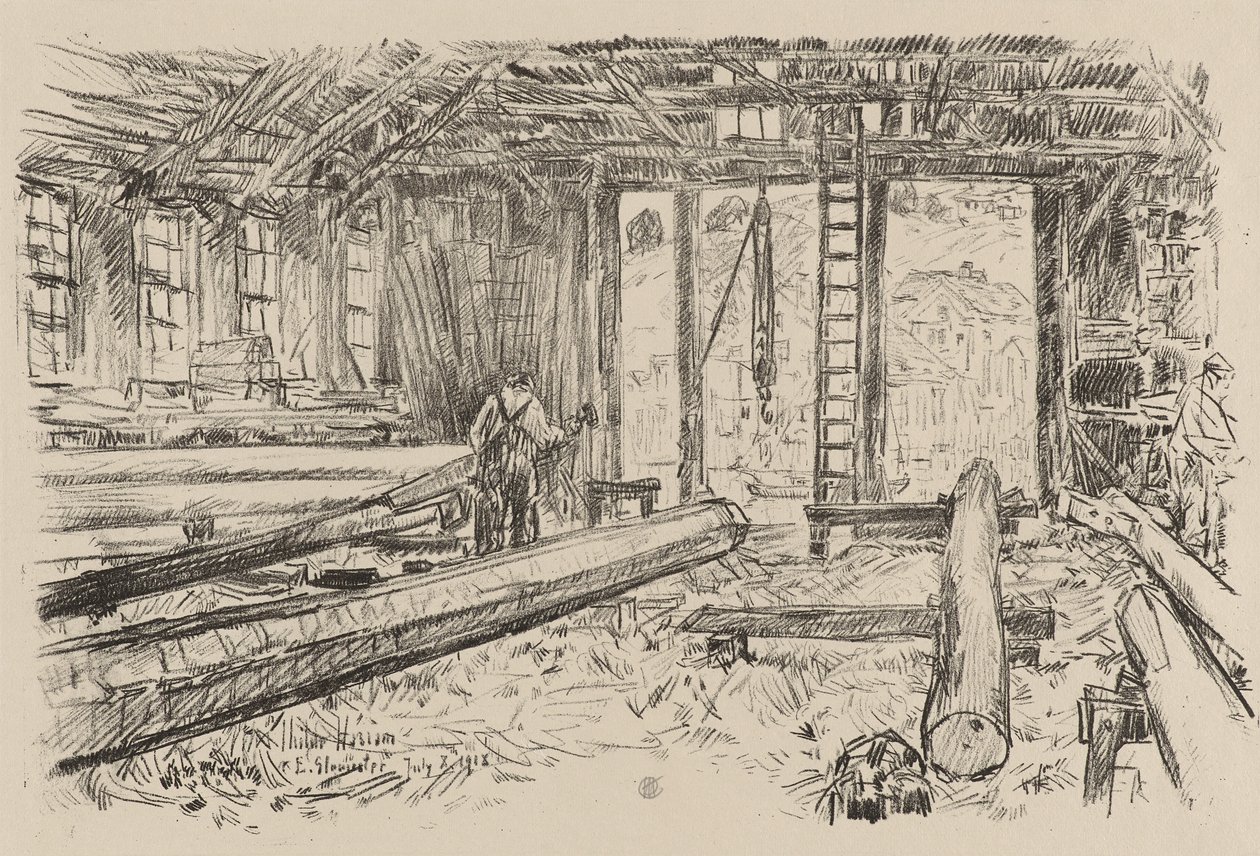 Spar-butikken, Gloucester, 8. juli af Childe Frederick Hassam