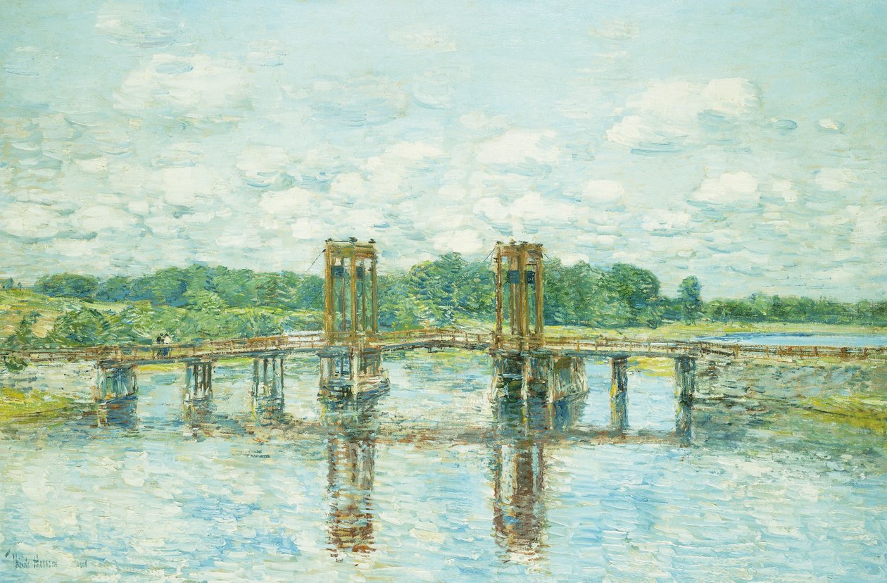 Toll Bridge, New Hampshire, nær Exeter af Childe Frederick Hassam