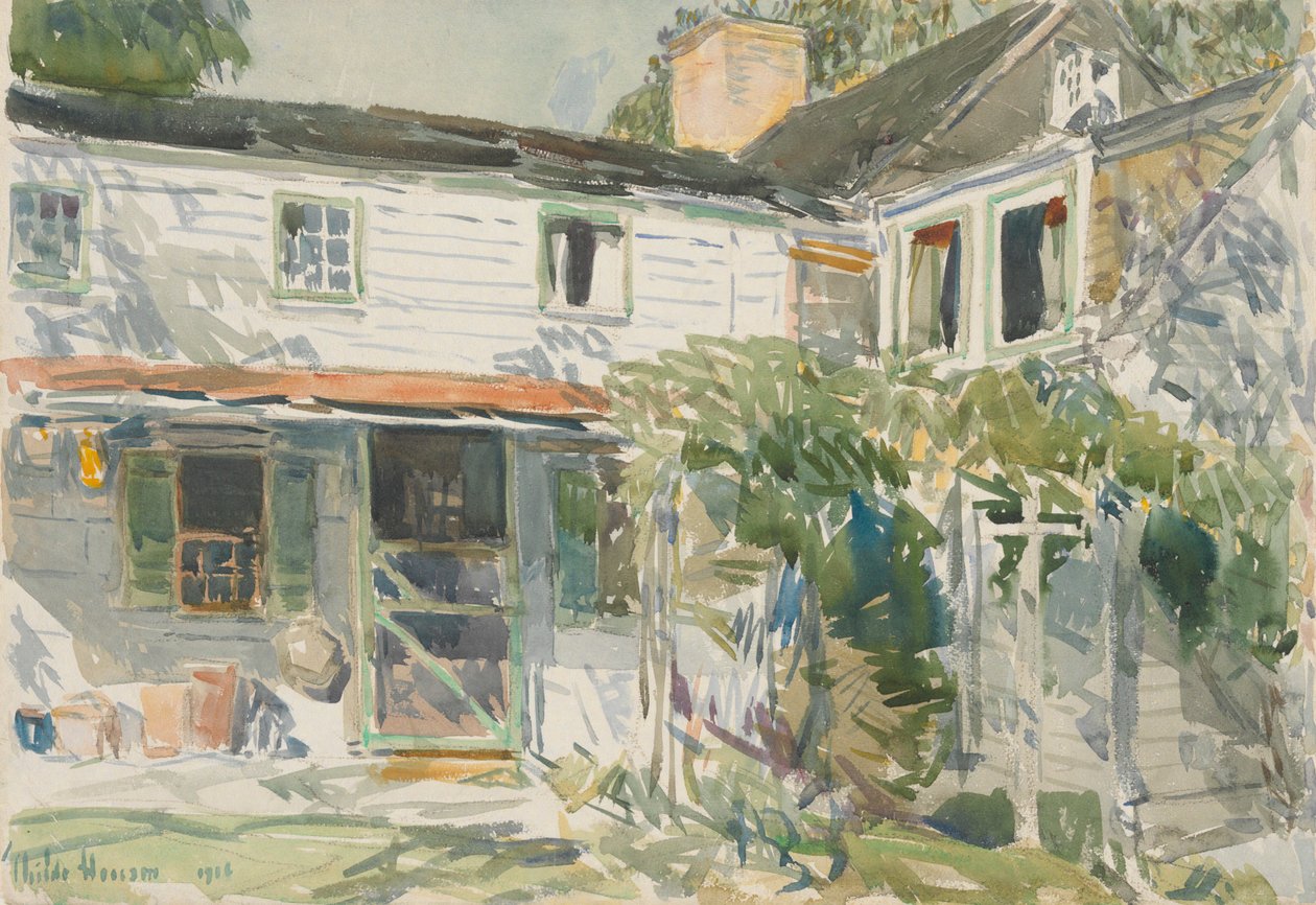 Bagsiden af det gamle hus af Childe Hassam