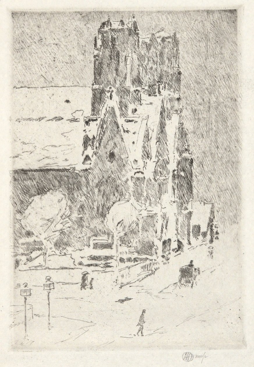 Golgata kirke i sne af Childe Hassam