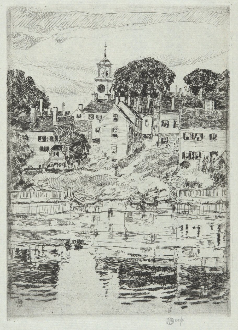 Church Tower, Portsmouth, 1921 af Childe Hassam