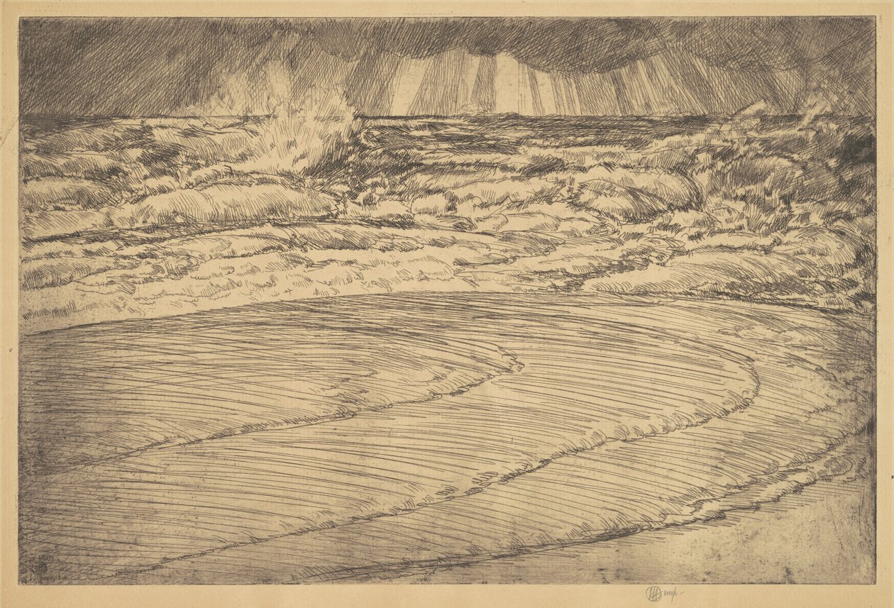 Heavy Surf, High Tide, Easthampton af Childe Hassam