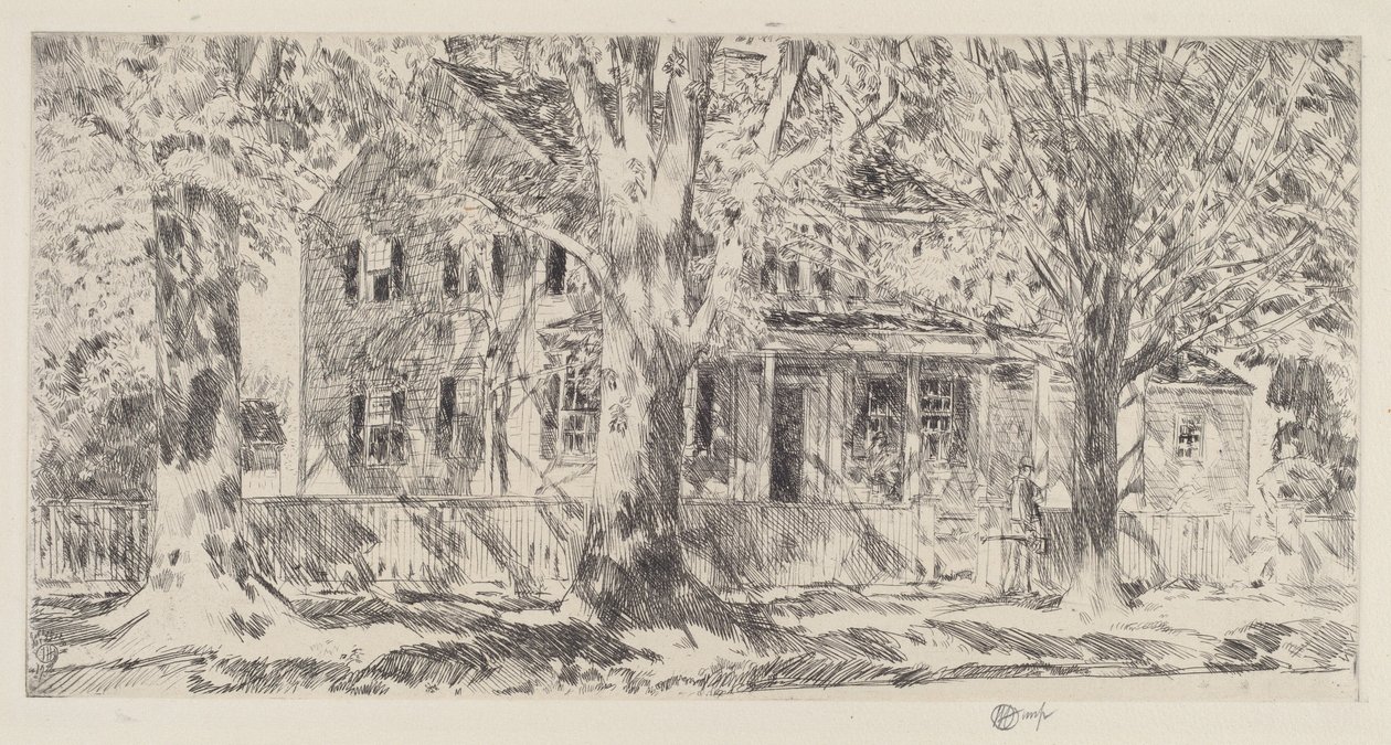 Hus på hovedgaden, Easthampton af Childe Hassam