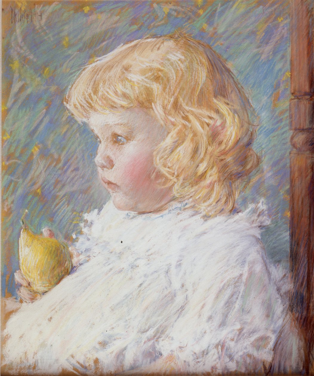 Lille pige med en pære af Childe Hassam