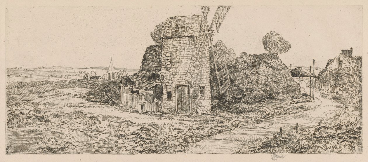 Long Island Windmill, 1929 af Childe Hassam