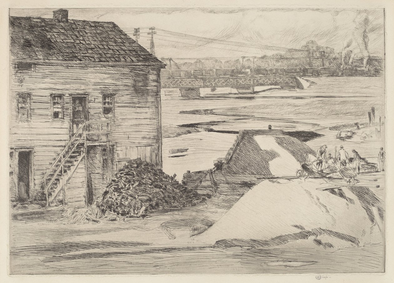 Lavvande, Cos Cob Bridge af Childe Hassam