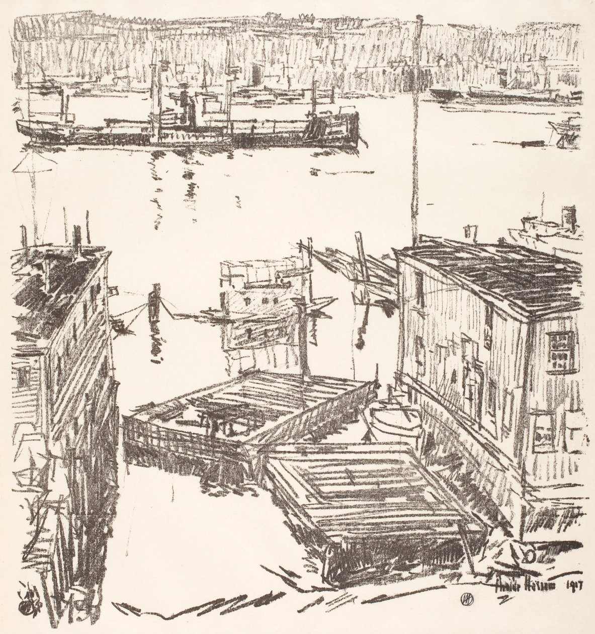 North River af Childe Hassam